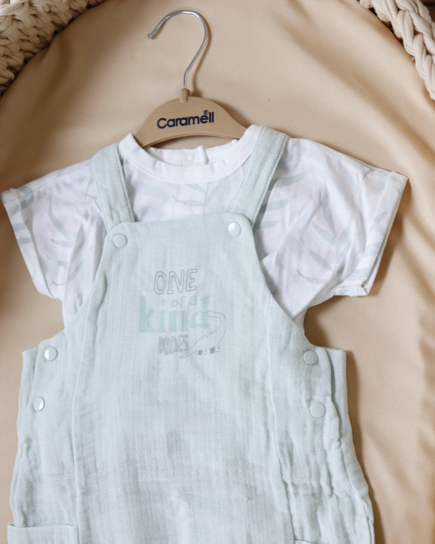 طقم أفرهول صيفي خفيف قطن ١٠٠٪ اخضر