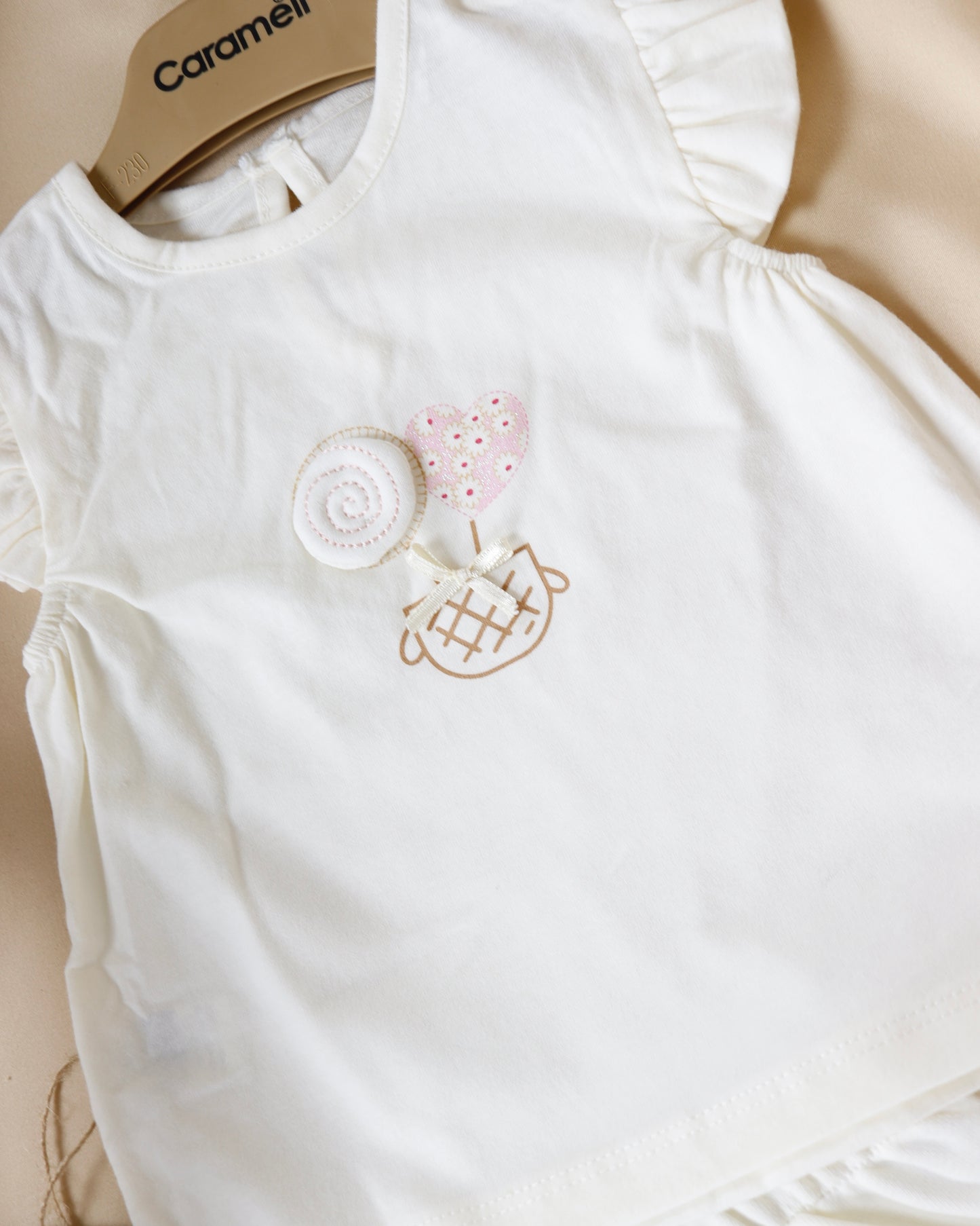 طقم صيفي قطن١٠٠٪ ايفوري ٣-١٨ شهر