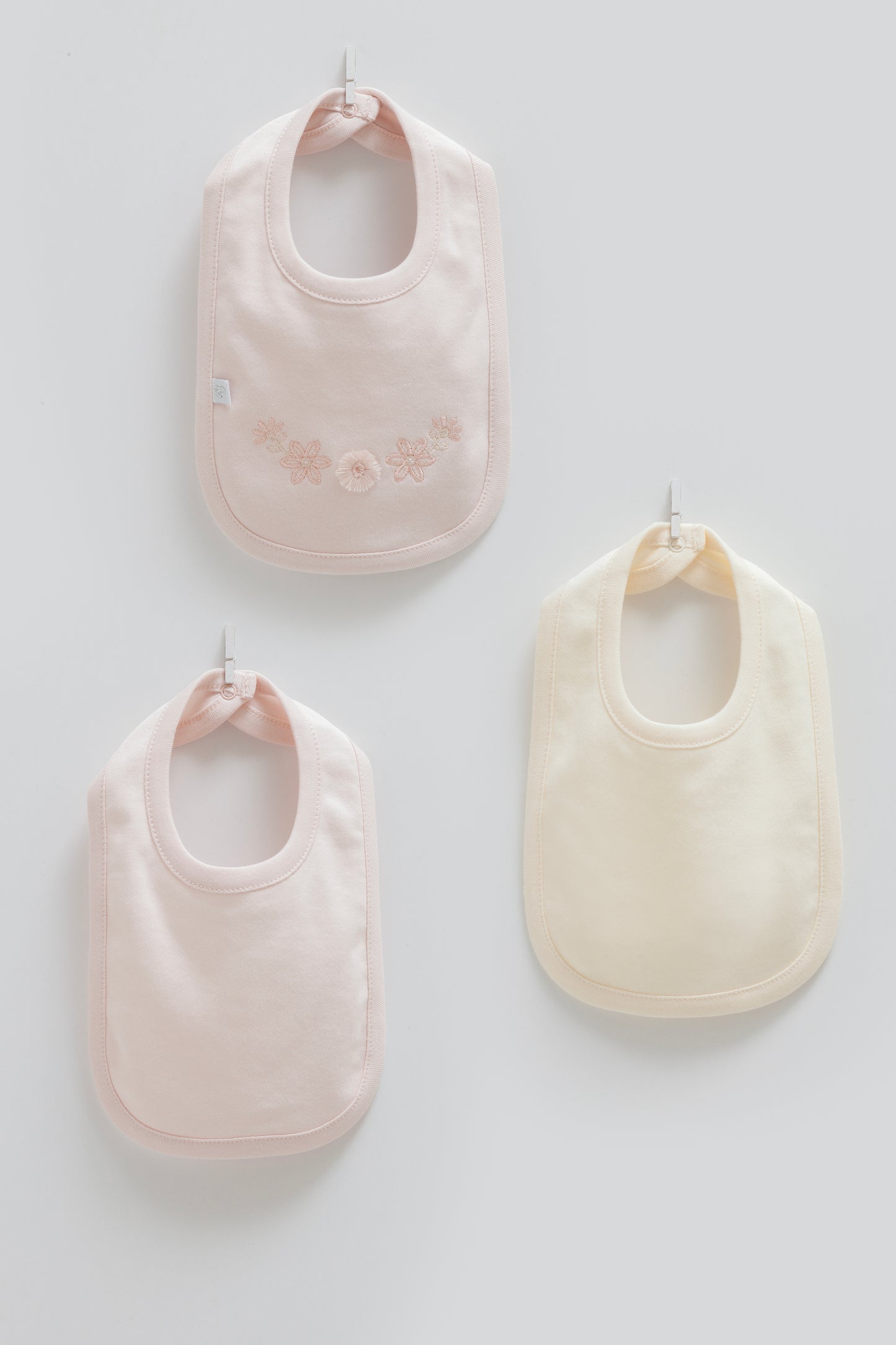 طقم مريلة ٣ قطع قطن ١٠٠٪ زهري🌸