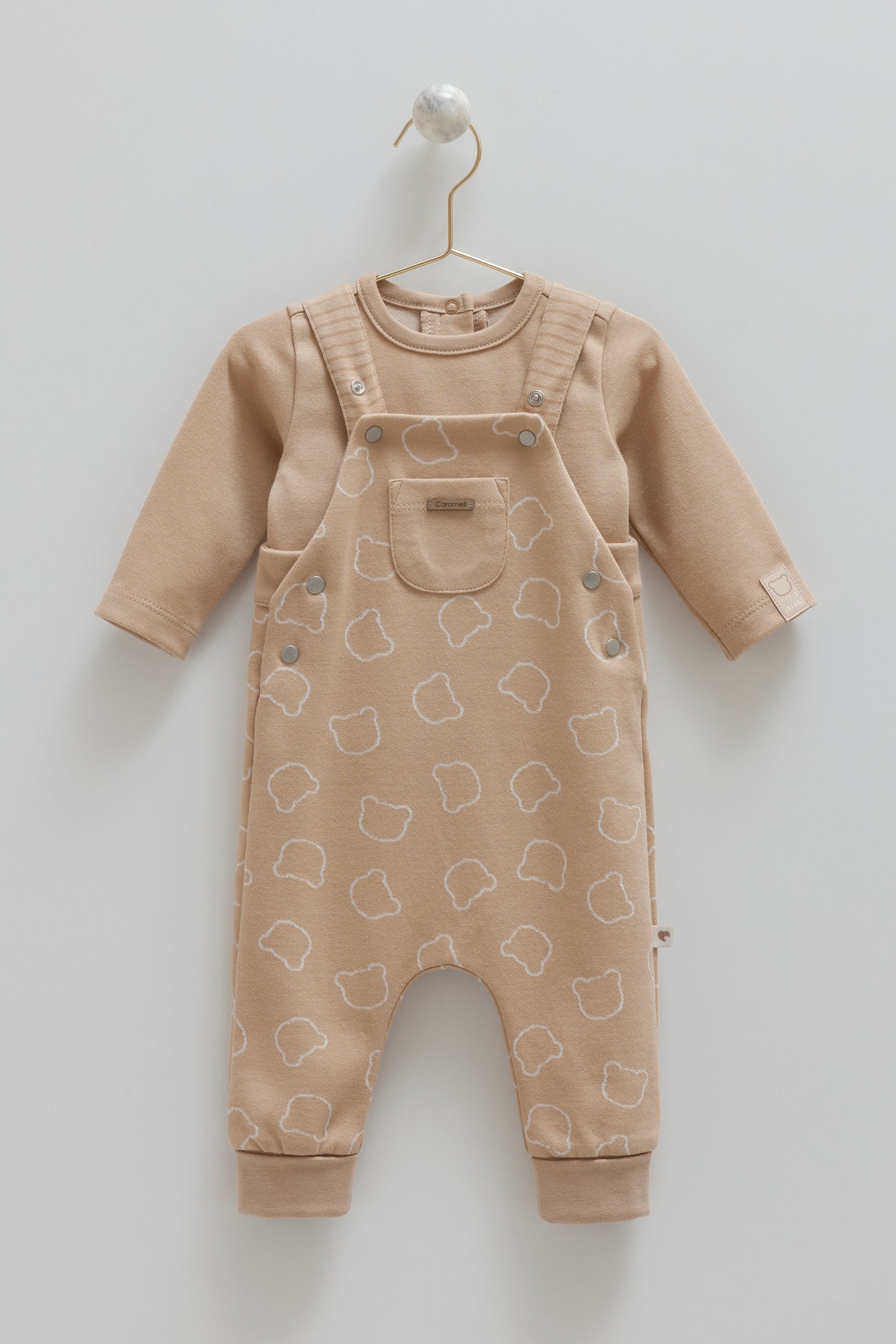 طقم أفرهول قطن ١٠٠٪ عسلي🧡