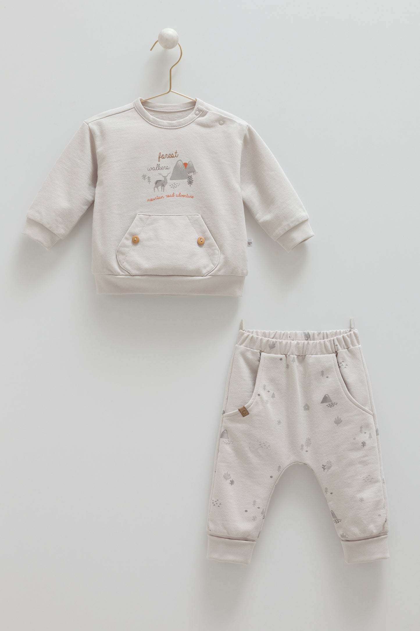 طقم قطعتين ٣- ٢٤ شهر رمادي ⛰️