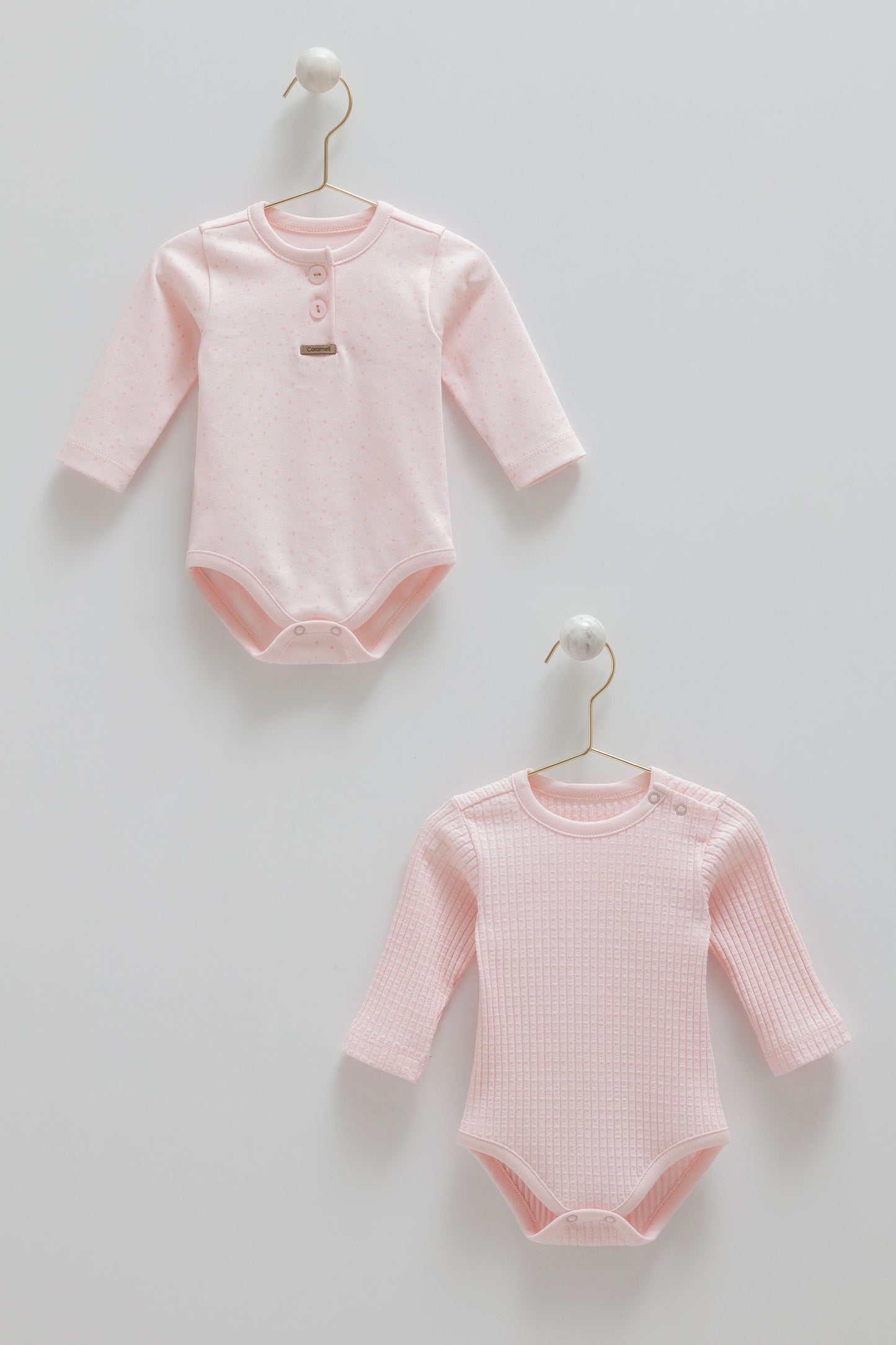 طقم تبان بيبي قطعتين قطن ١٠٠٪ زهري