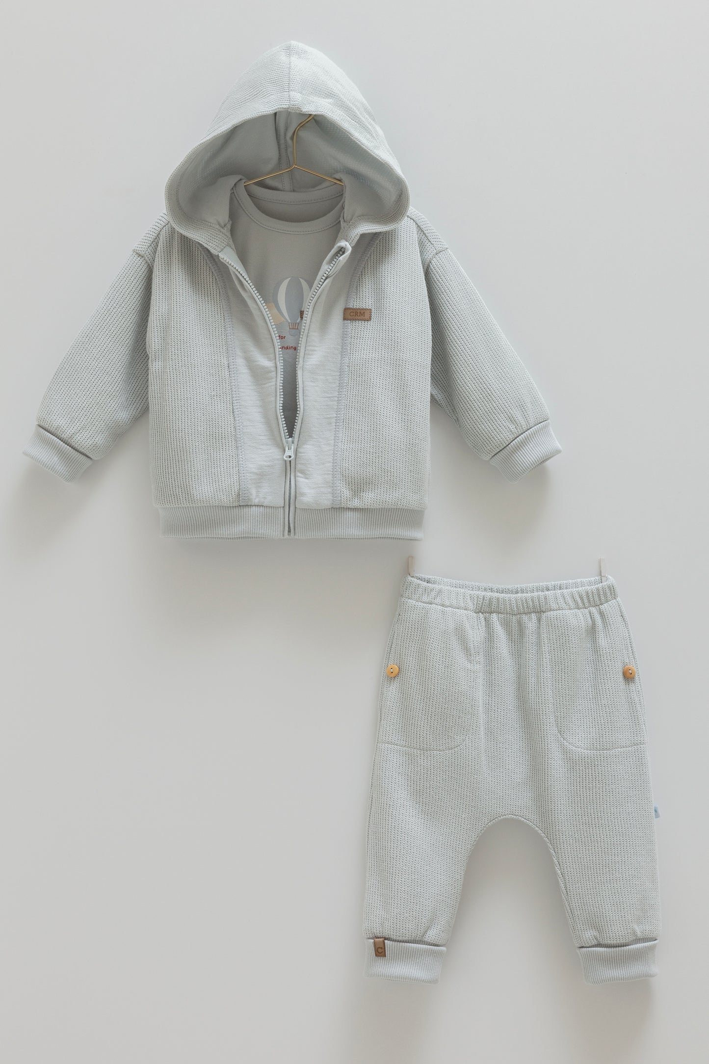 طقم ٣ قطع ٦-٣٦ شهر قطن شتوي - ازرق🎈