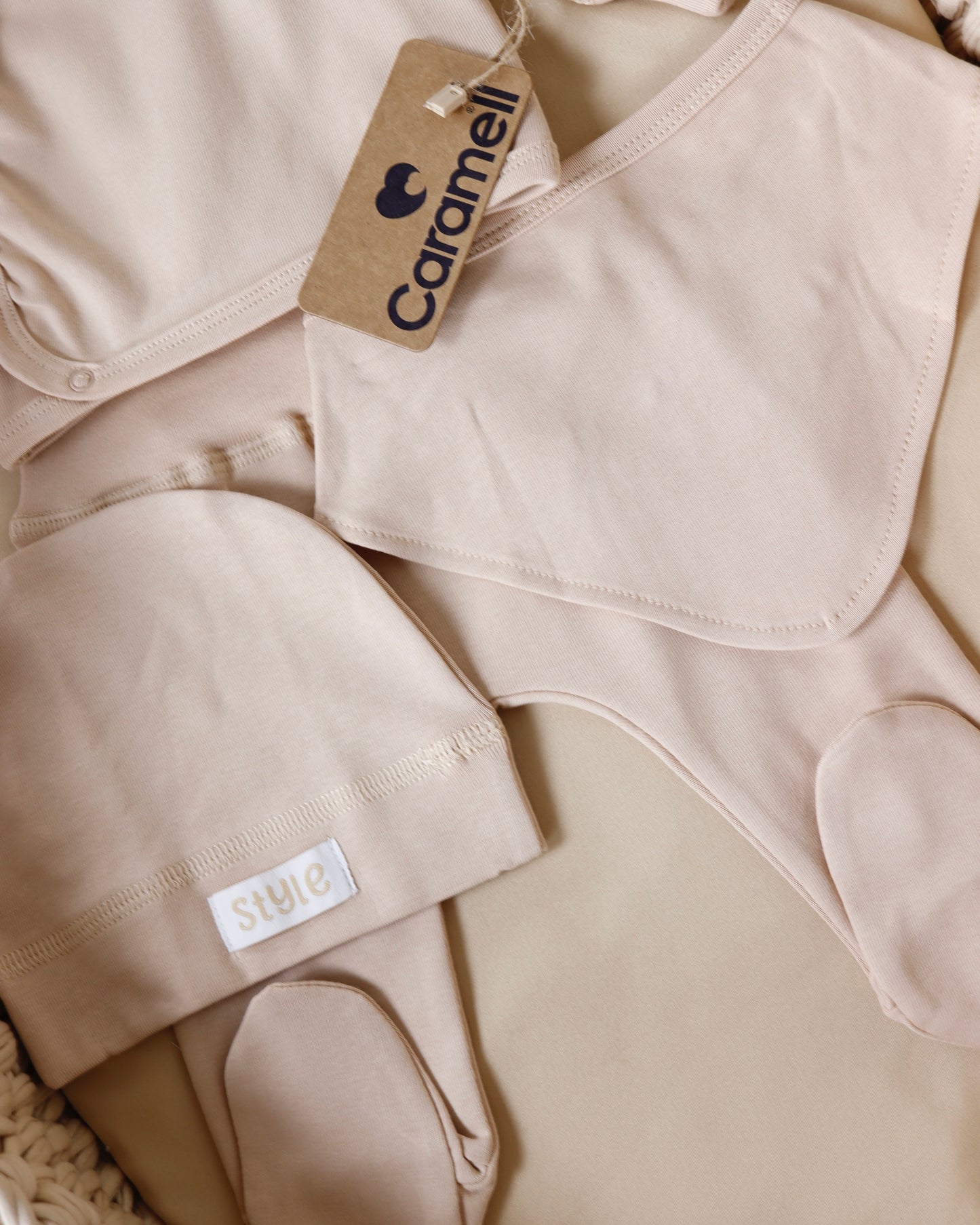 طقم بيبي قطن طبيعي ٥ قطع🪡