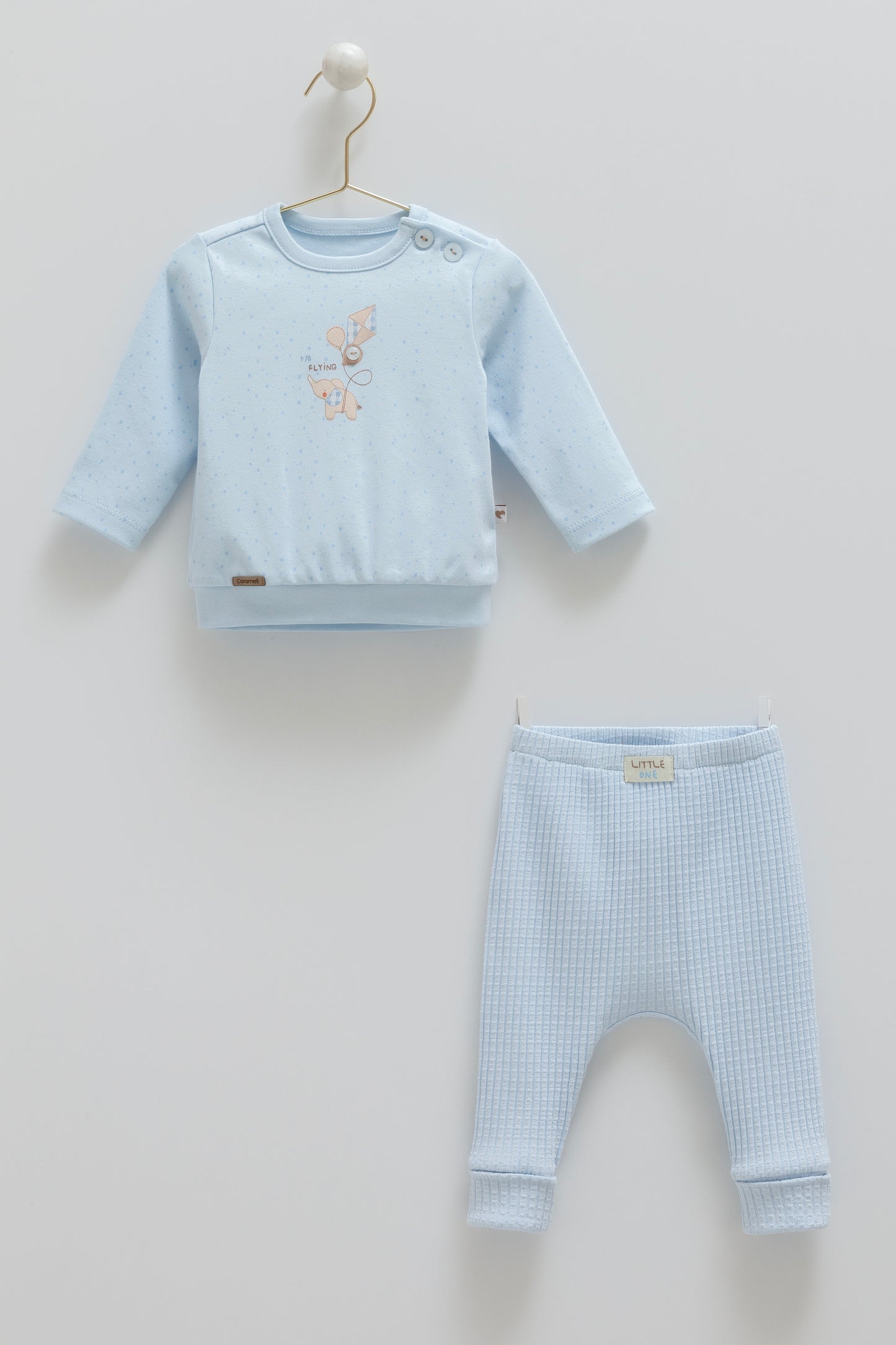 بجامة بيبي قطن ١٠٠٪ ازرق🐘