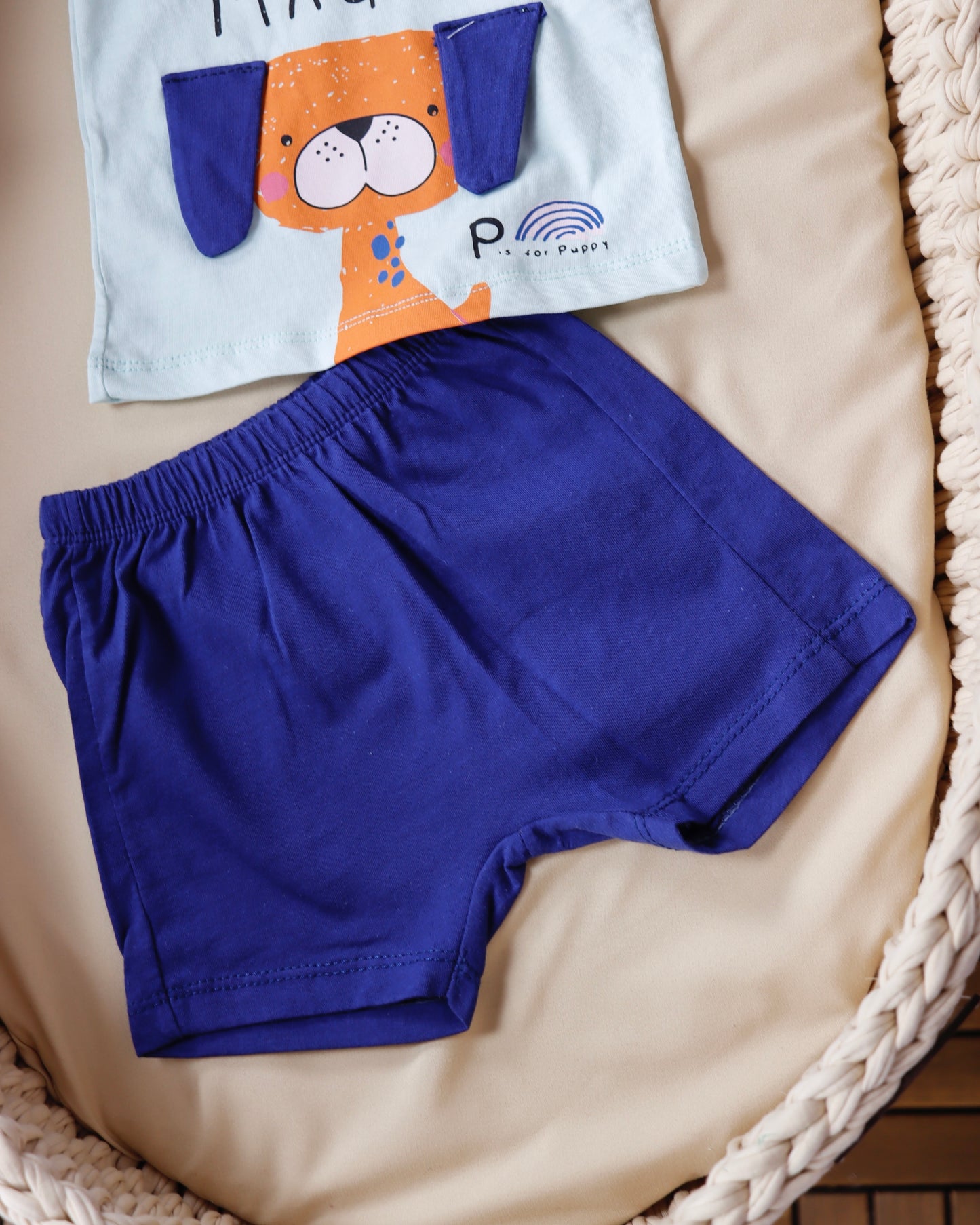 طقم شورت قطني قطعتين🐶