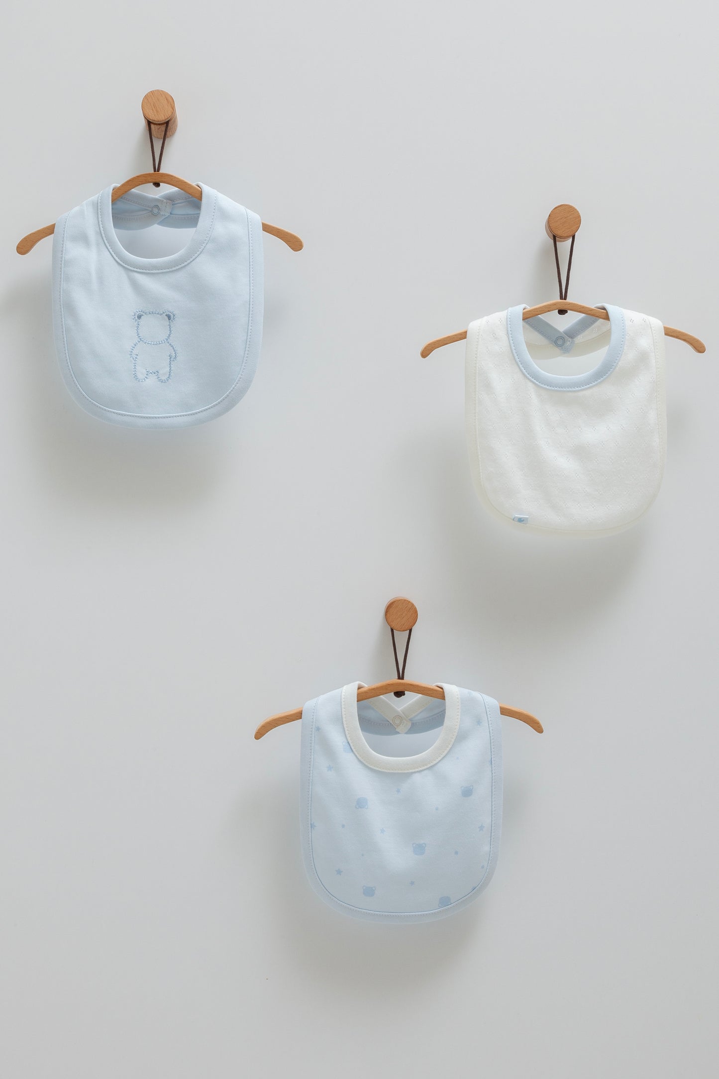 طقم مريلة ٣ قطع قطن ١٠٠٪ ازرق 🧸