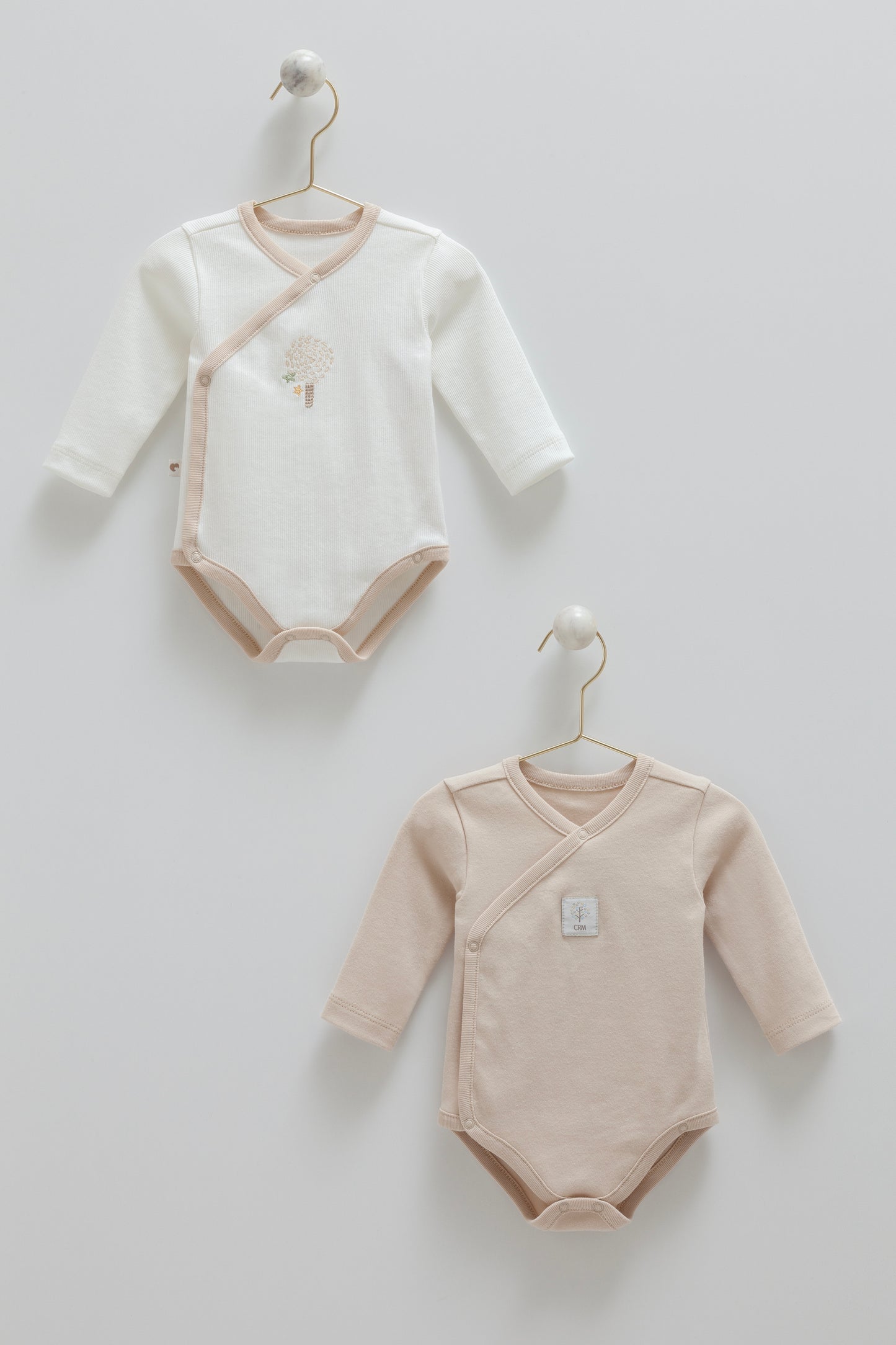 طقم تبان بيبي قطعتين قطن ١٠٠٪ بيج ❄️٠-٩ أشهر