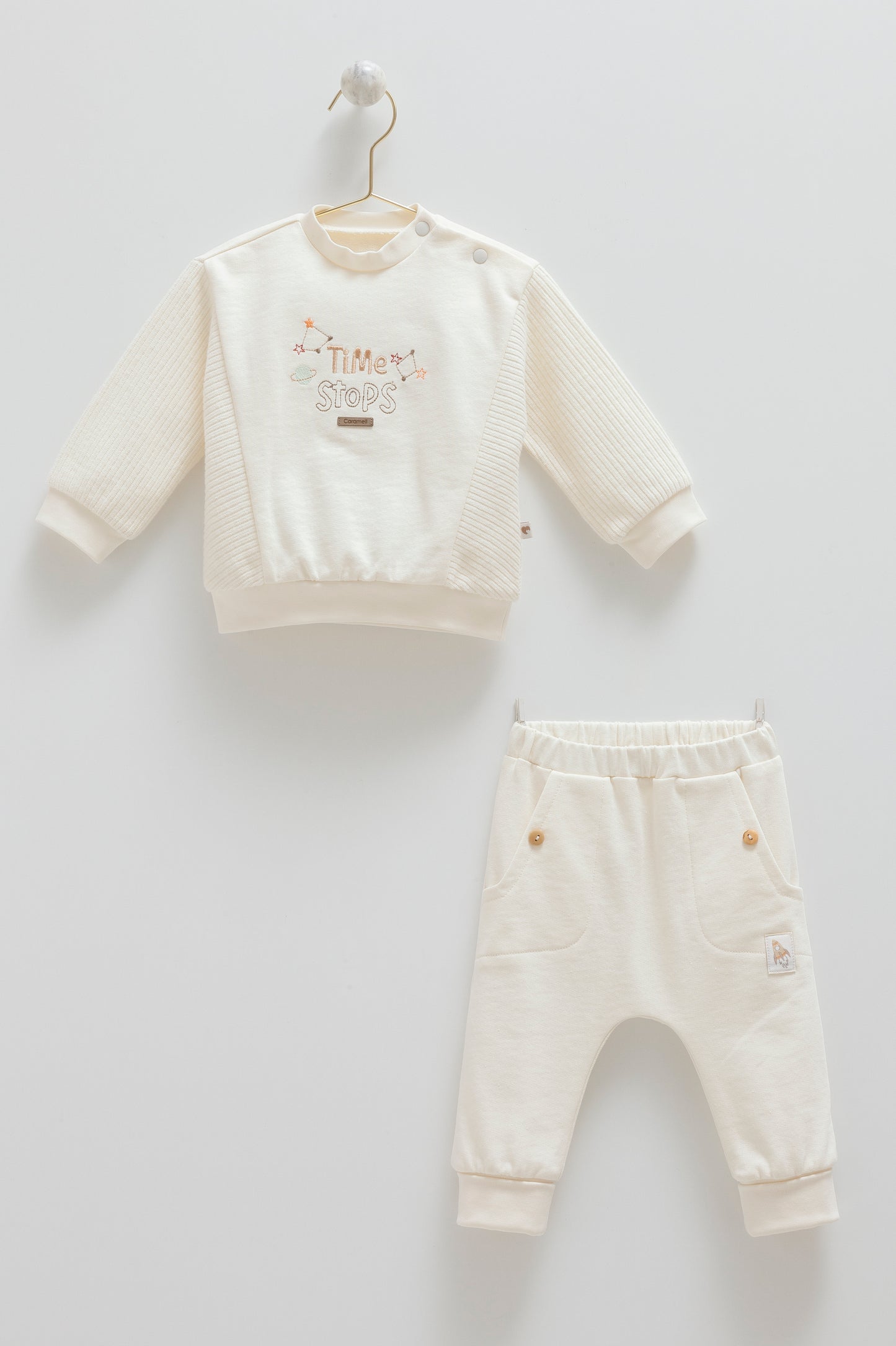 طقم قطعتن قطن ١٠٠٪ ايفوري🪐