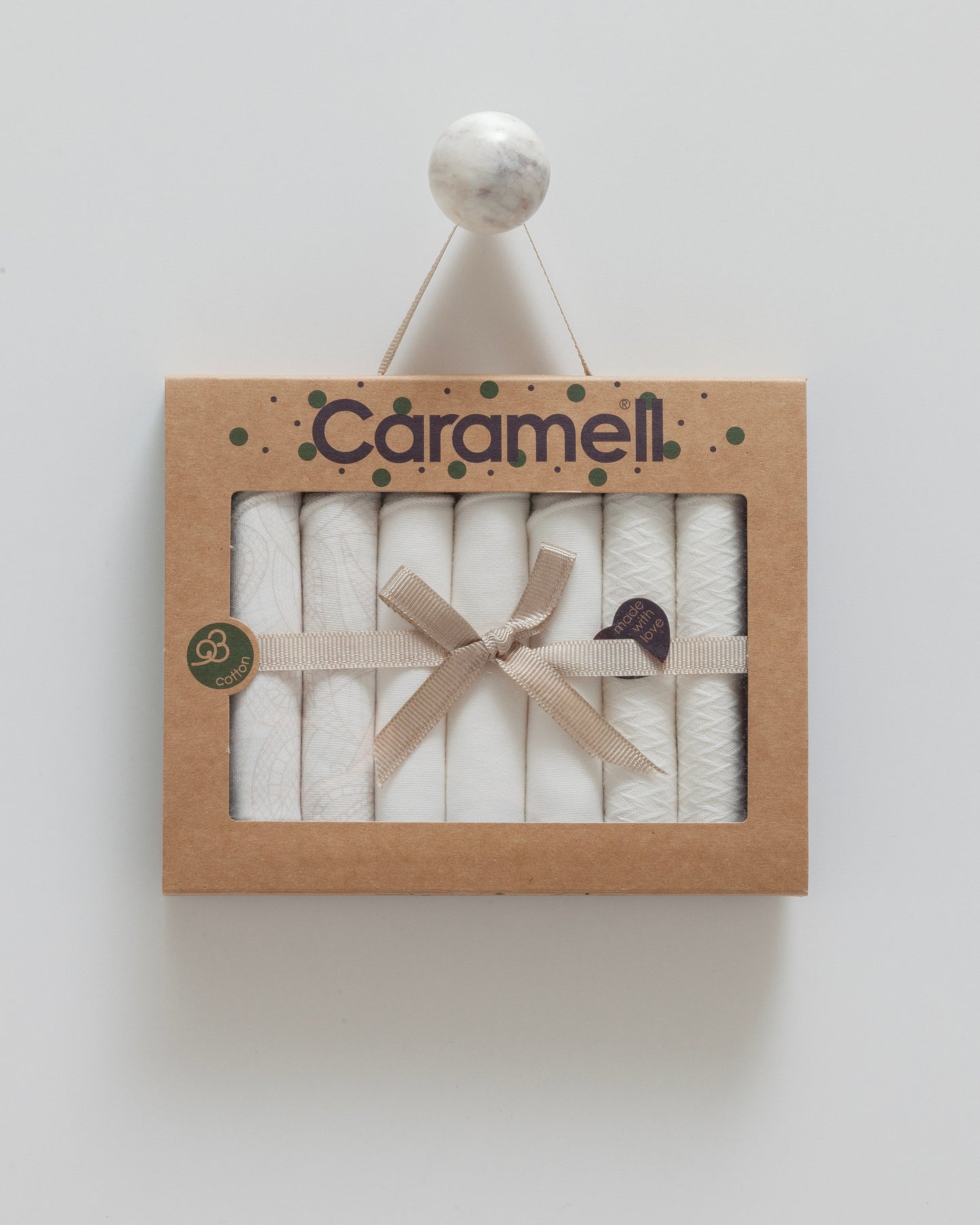 طقم مناديل بيبي قطن طبيعي ١٠٠٪ ٧ قطع ابيض