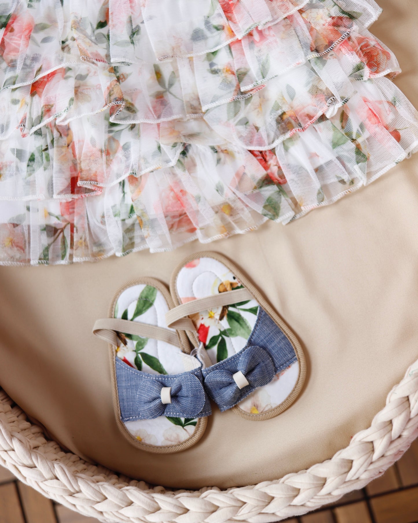 طقم فستان جينز وقطن ٤ قطع🤍