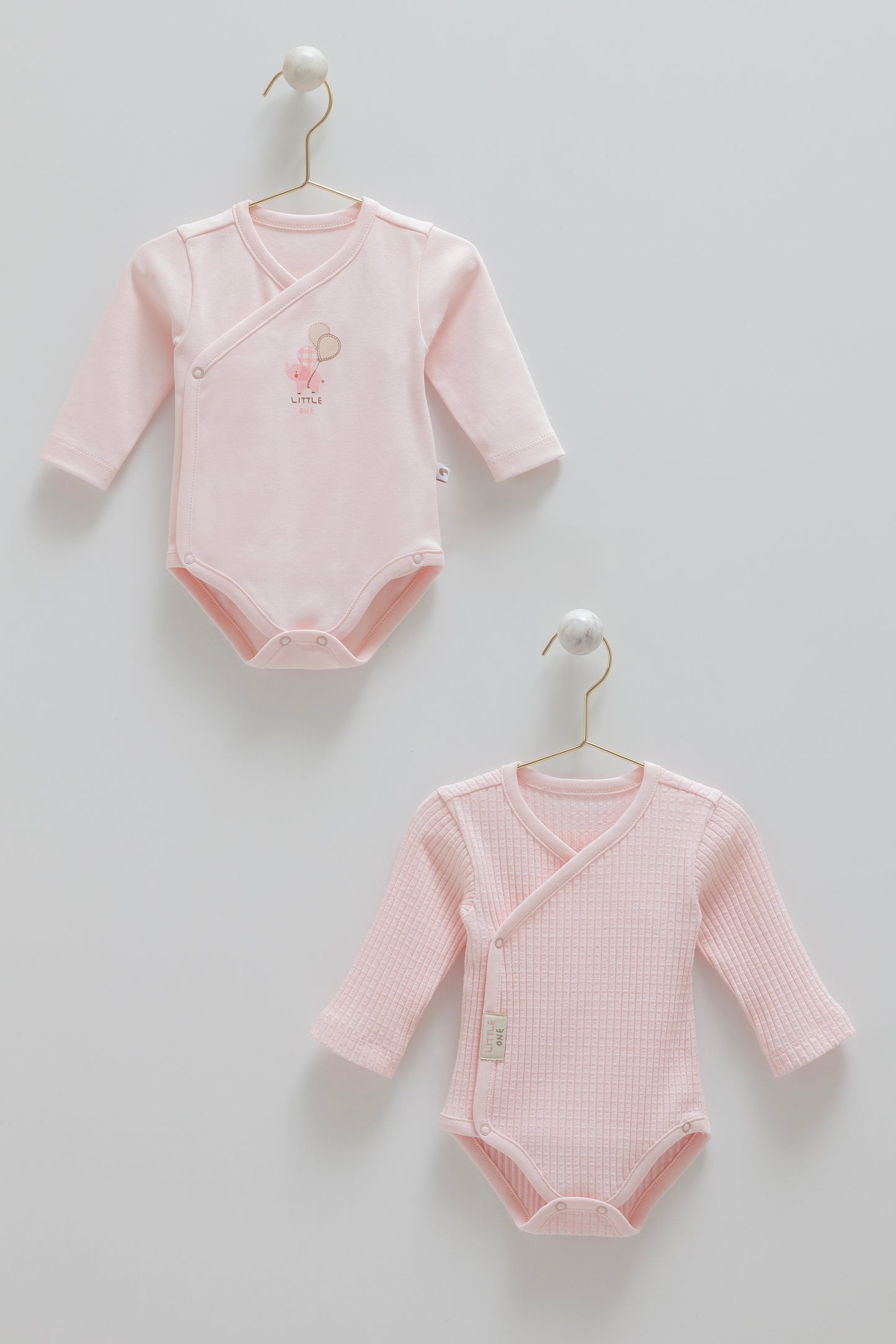 طقم تبان بيبي قطعتين قطن ١٠٠٪ زهري🐘