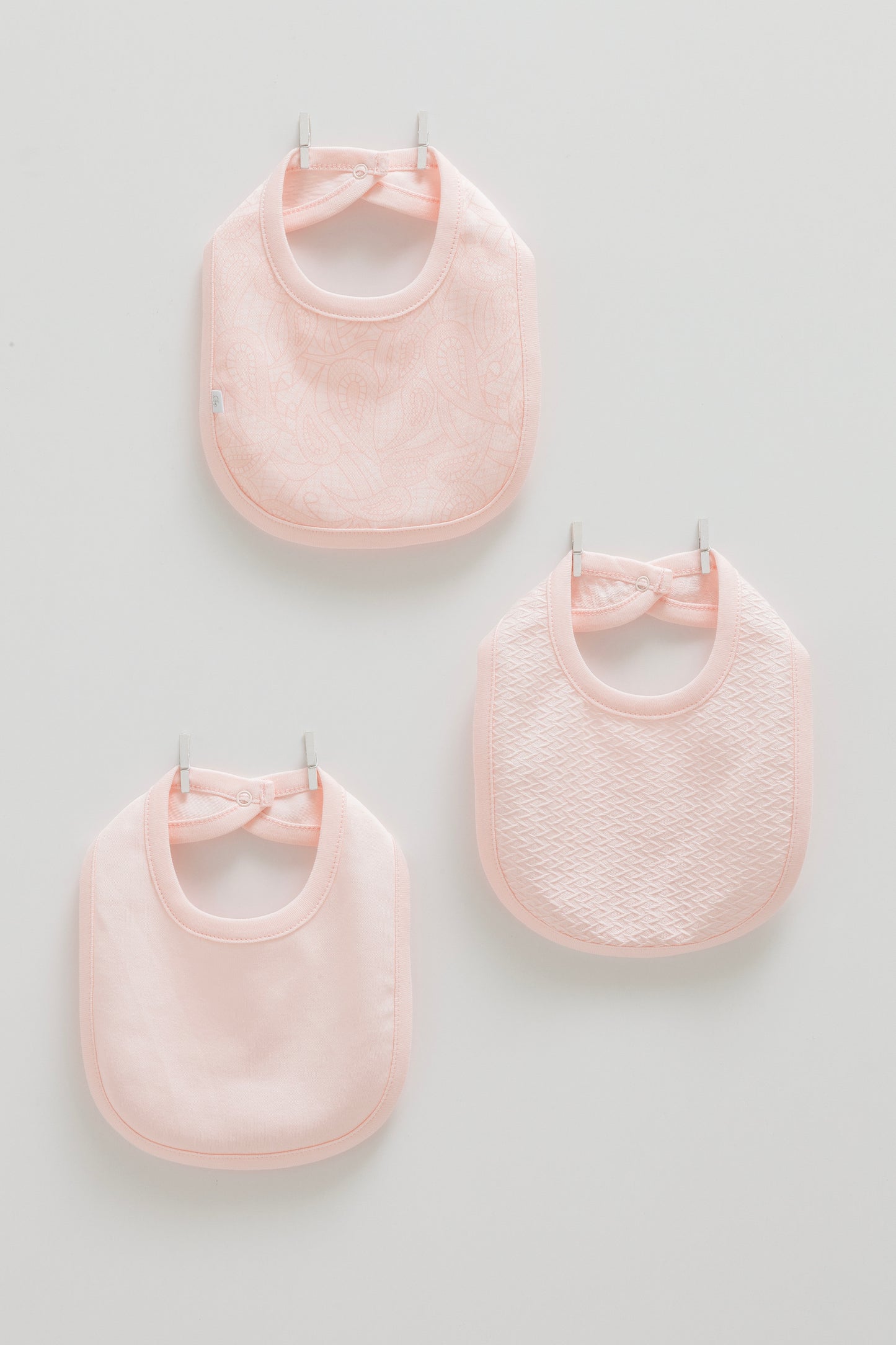 طقم مريلة ٣ قطع قطن ١٠٠٪ زهري