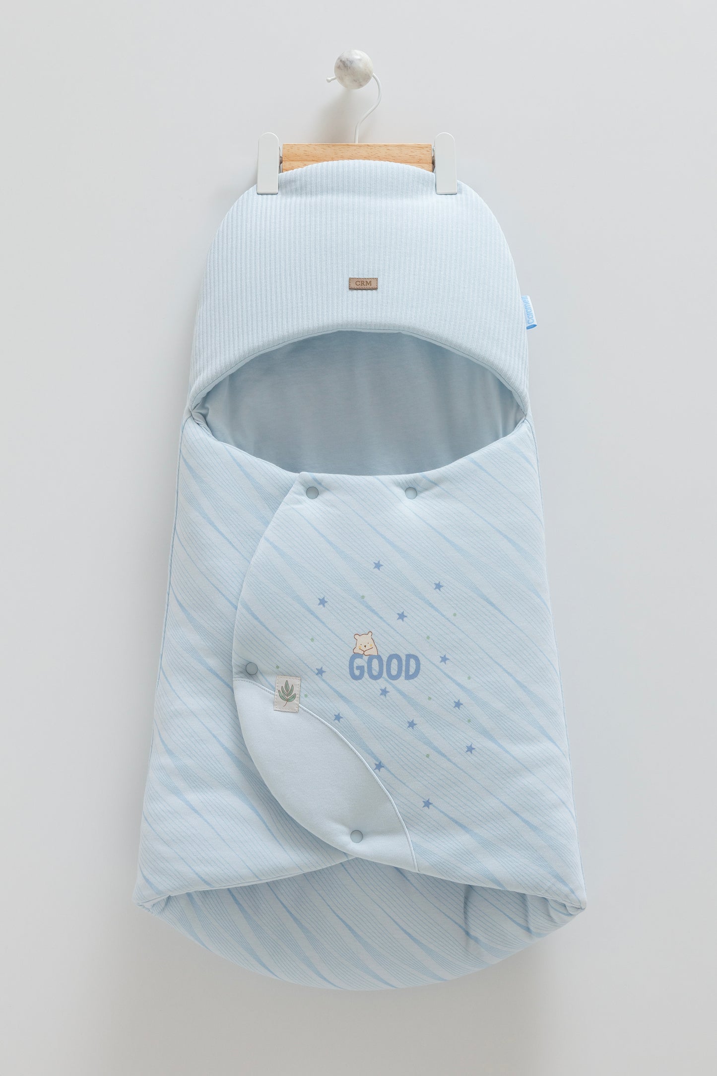 كوت/ كوفلية بيبي كبس ٧٠ سم قطن ١٠٠٪👼🏻 ازرق