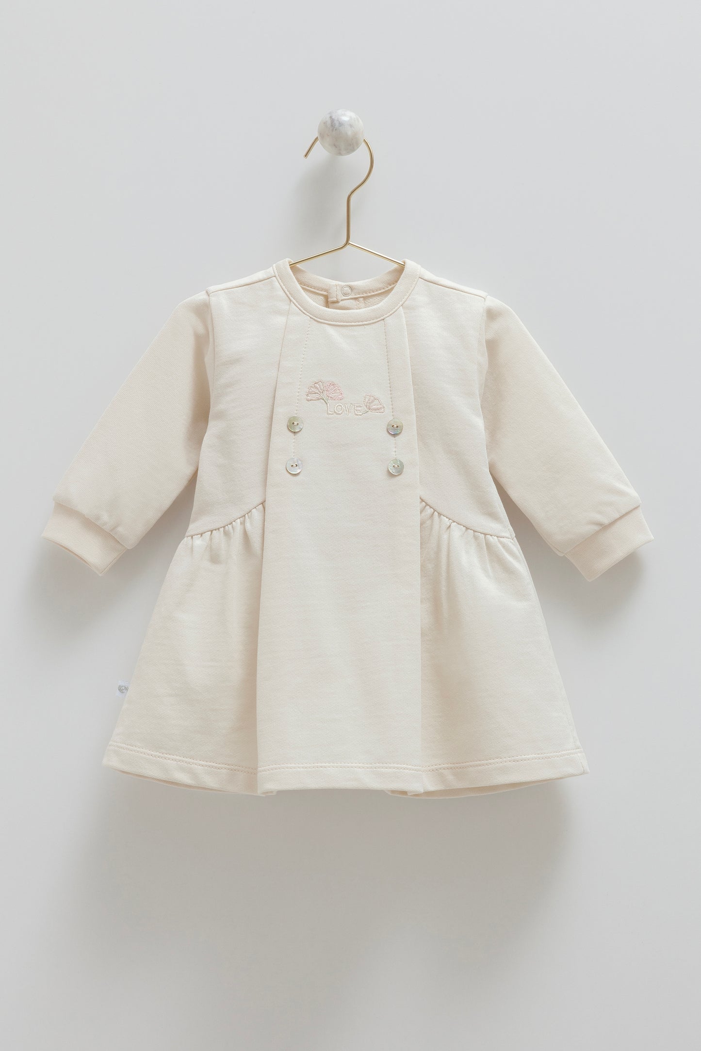 فستان بيبي قطن ١٠٠٪ ايفوري🌸