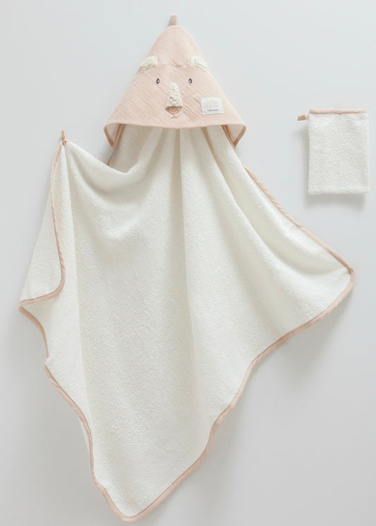 طقم منشفة بيبي🚿قطن ١٠٠٪‏ عسلي