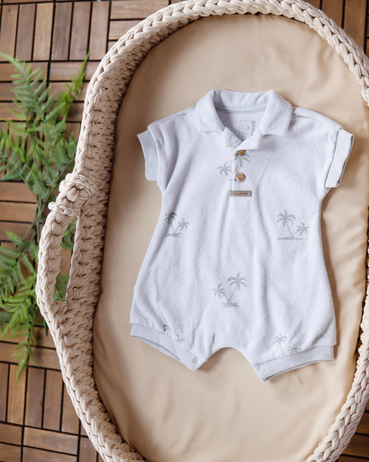 أفرهول صيفي برسمة النخيل باللون الرمادي🌴