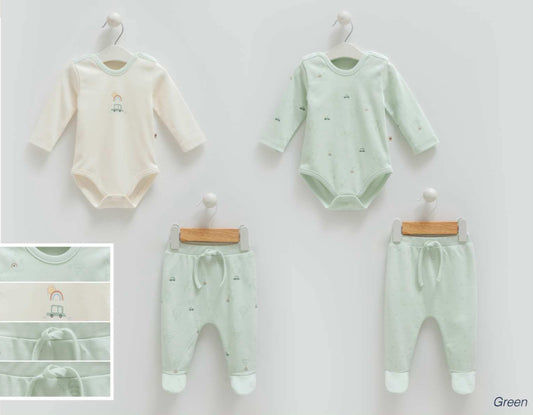 طقم بيبي قطن ١٠٠٪‏ حديث ولاده و ١-٣ أشهر