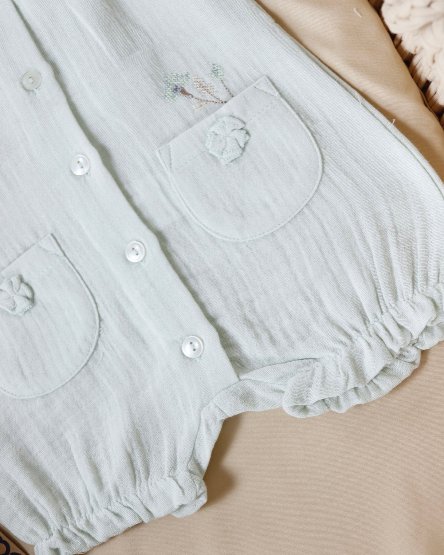 أفرهول صيفي مطرز قطن ١٠٠٪‏  أخضر