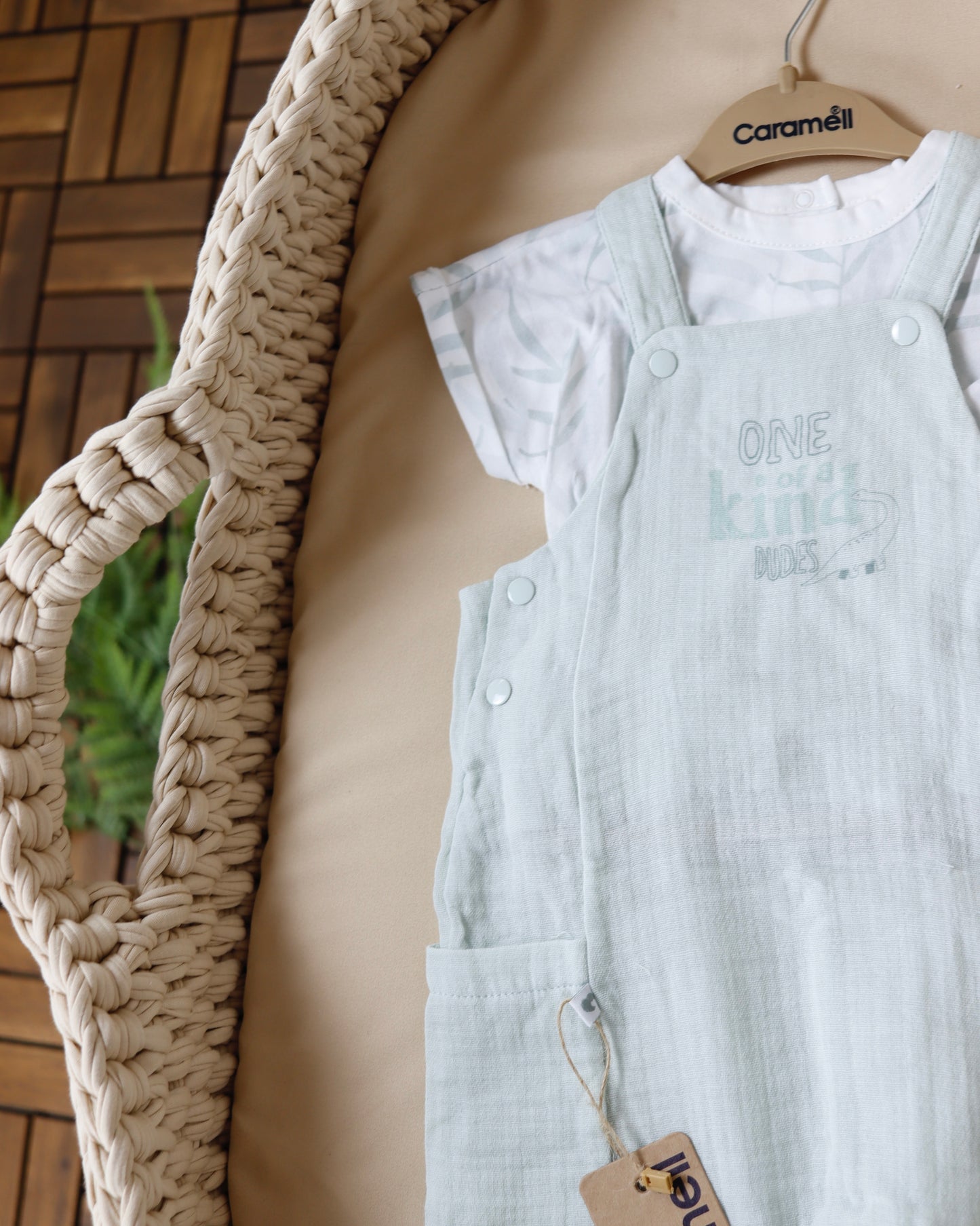 طقم أفرهول صيفي خفيف قطن ١٠٠٪‏ اخضر