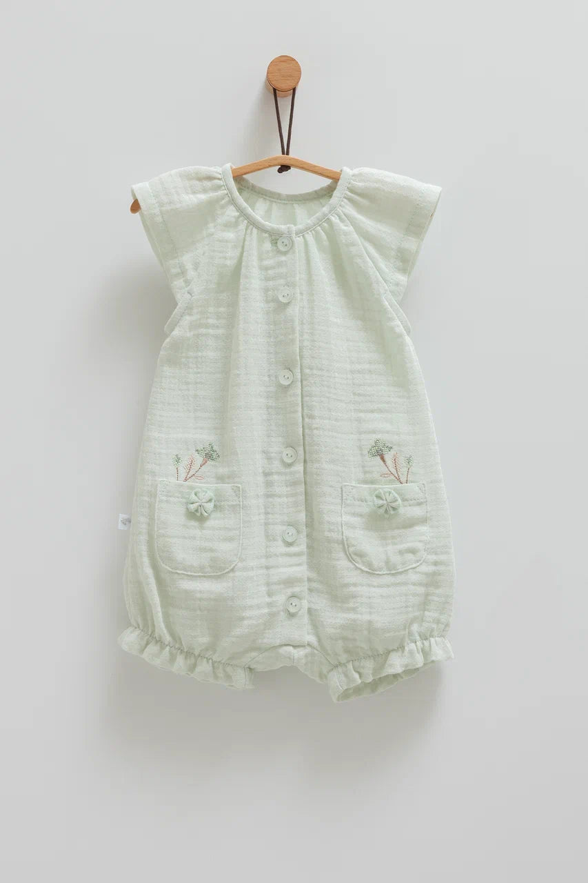 أفرهول صيفي مطرز قطن ١٠٠٪‏  أخضر