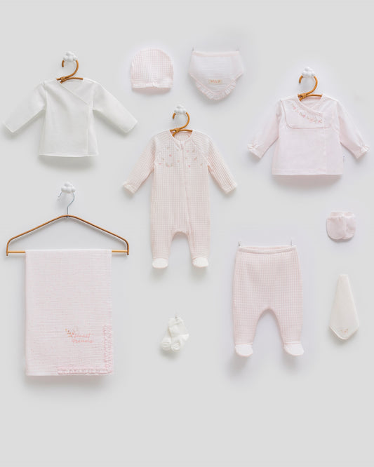 طقم حديث ولادة ١٠ قطع قطن طبيعي 🪡