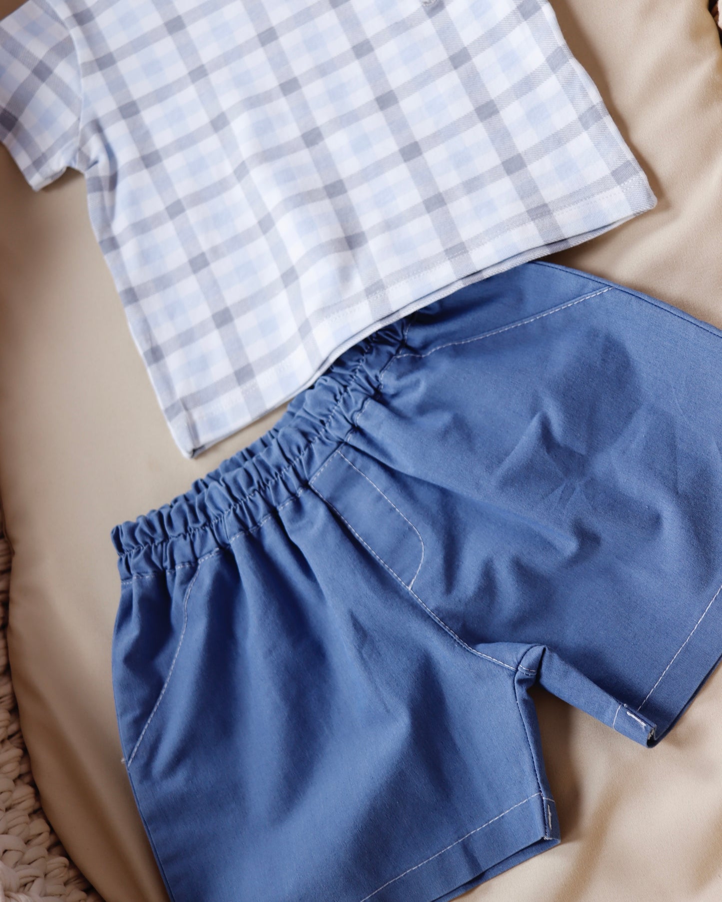 طقم شورت قطعتين🤍💙