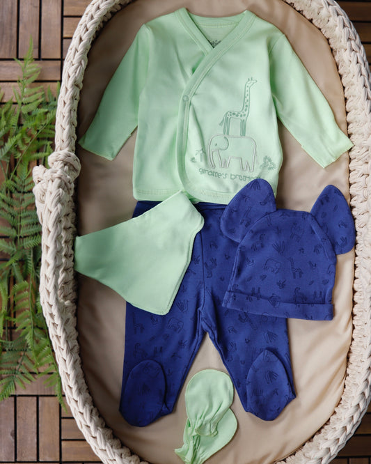 طقم بيبي قطن ٥ قطع💙