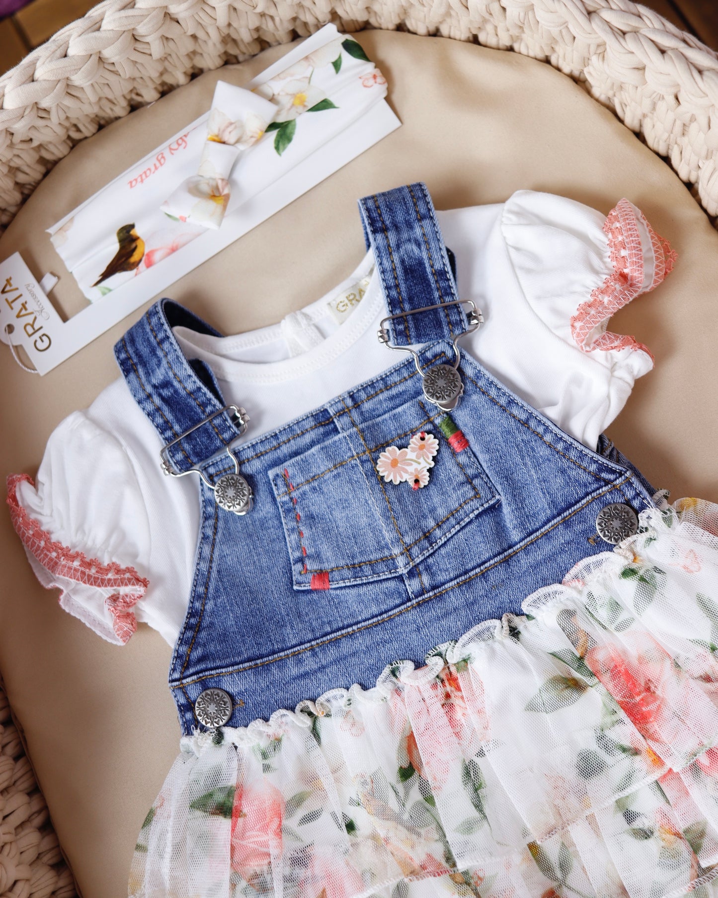 طقم فستان جينز وقطن ٤ قطع🤍