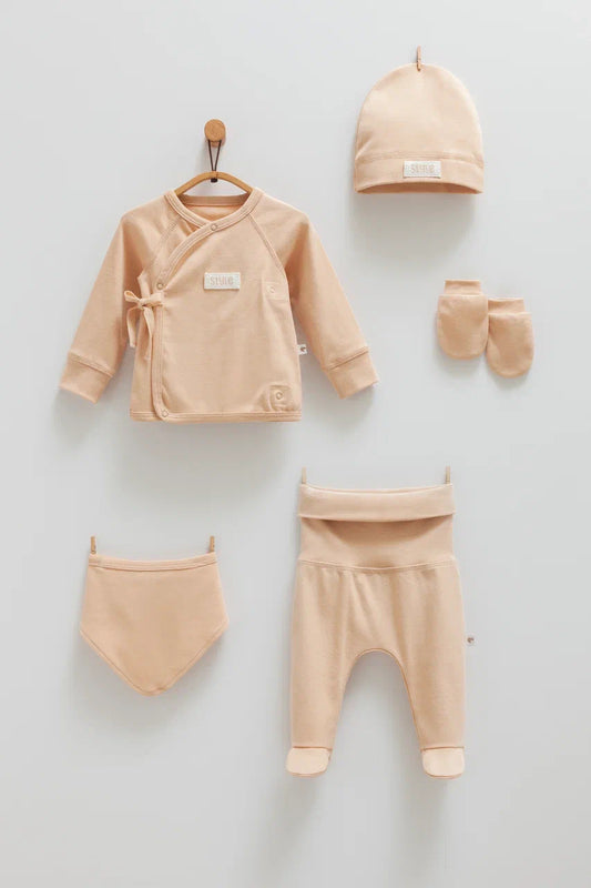 طقم بيبي قطن طبيعي ٥ قطع🪡