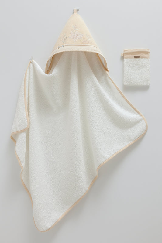 طقم منشفة بيبي🚿قطن ١٠٠٪‏ لون بيج