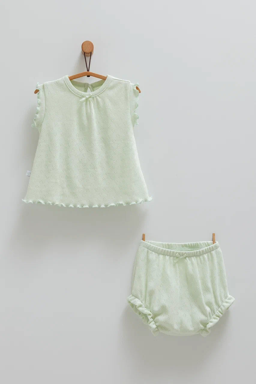 بجامة صيفي خفيف قطن ١٠٠٪‏ اخضر