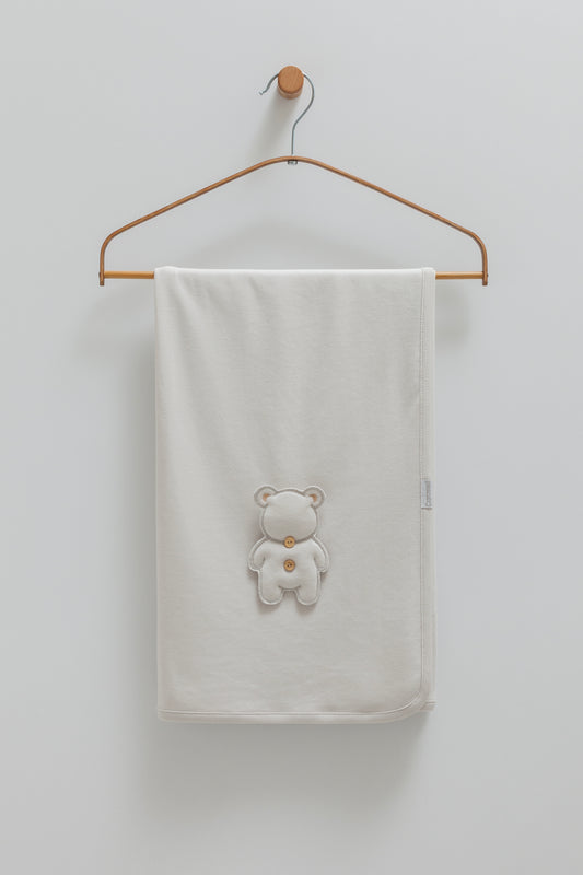 بطانية/ كوفلية بيبي قطن ١٠٠٪ رمادي🧸