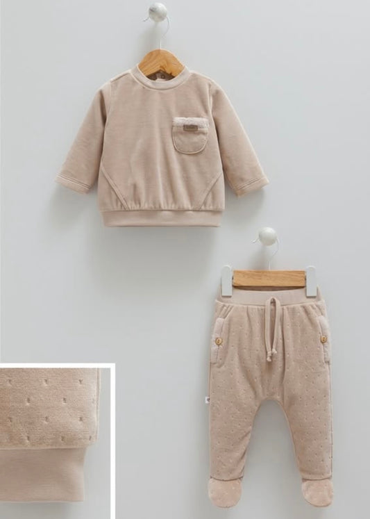 طقم بيبي مخمل🤎