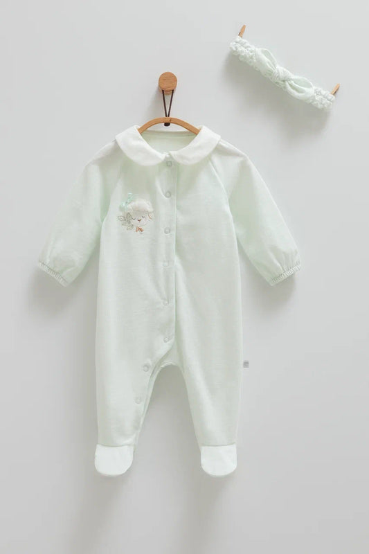 طقم أفرهول مع طاقية قطن ١٠٠٪‏🪡اخضر