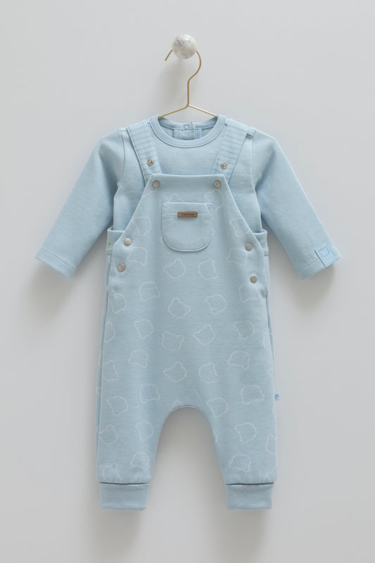 طقم أفرهول قطن ١٠٠٪‏ ازرق🩵