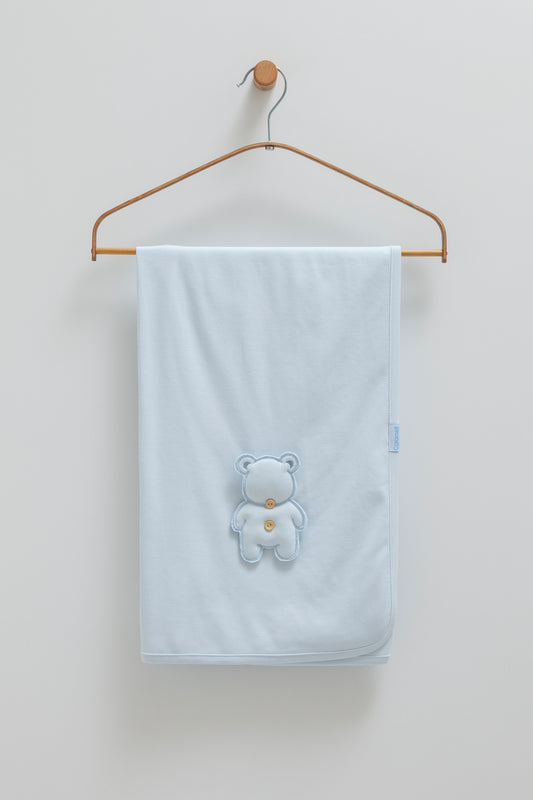 بطانية/ كوفلية بيبي قطن ١٠٠٪ ازرق🧸