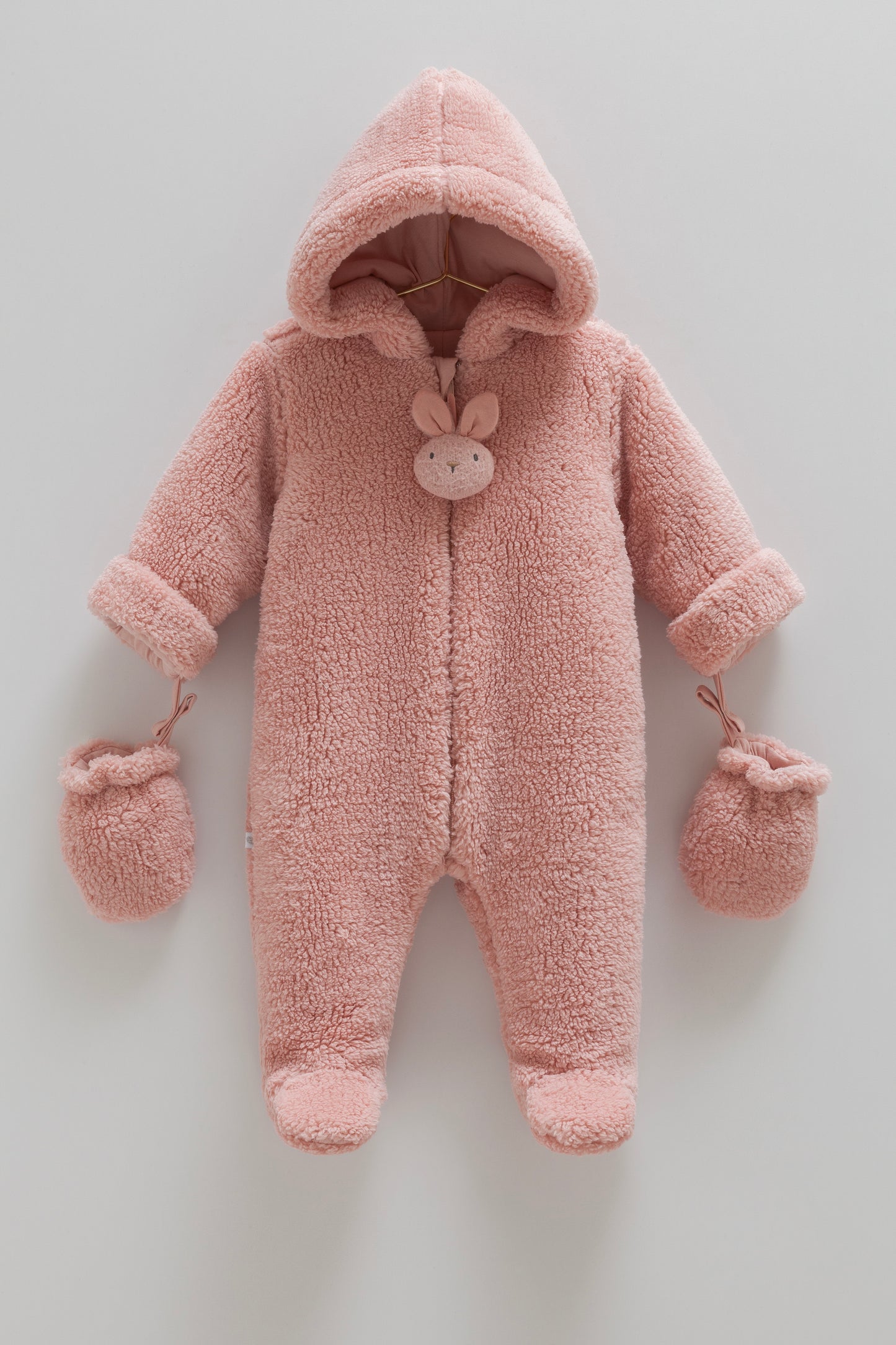 طقم أفرهول شتوي ١-١٢ شهر- وردي