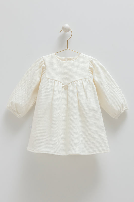 فستان بيبي قطن ١٠٠٪‏ ايفوري🎀