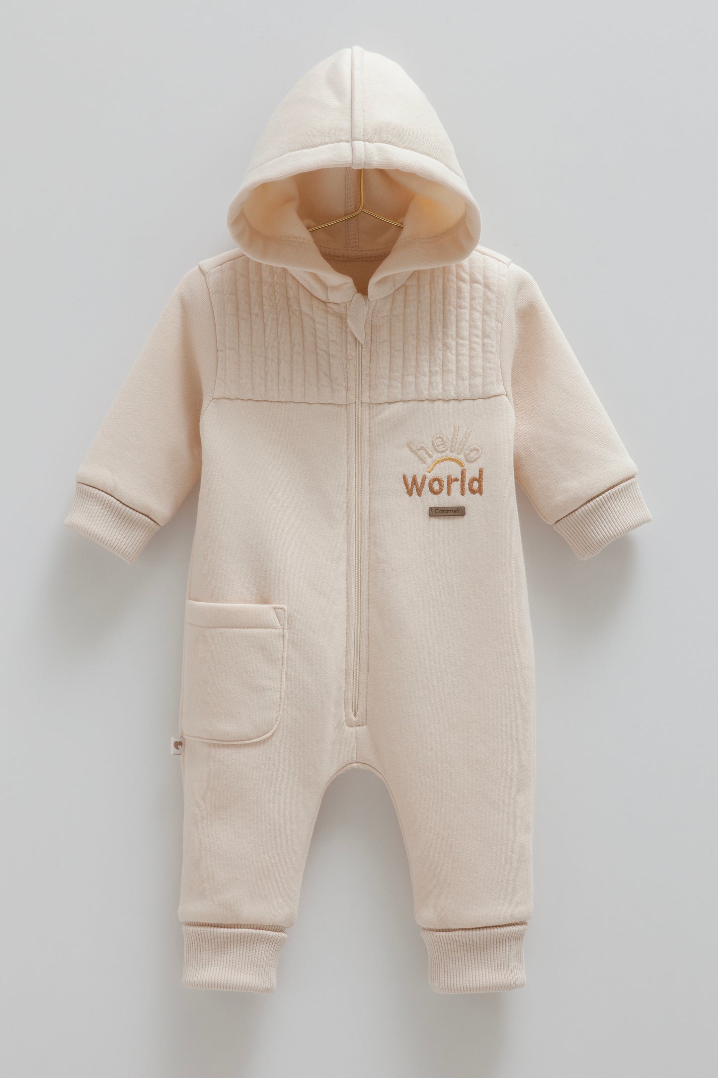 أفرهول قطن مبطن ١-١٢ شهر بيج👼🏻