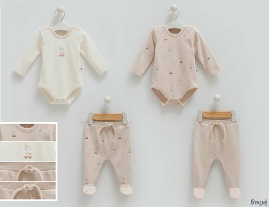 طقم بيبي قطن ١٠٠٪‏ حديث ولاده و ١-٣ أشهر