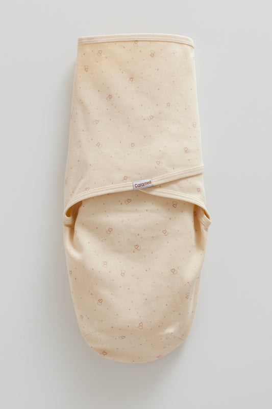 🍼 لفة مواليد قطنية – لون بيج🤍