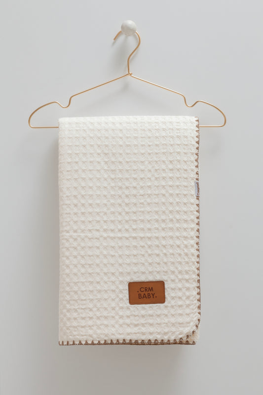 بطانية/ حرام بيبي قطن مبطن ◽️ ايفوري