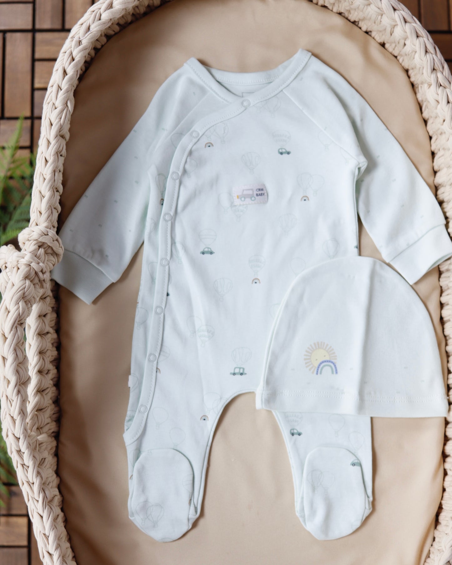 طقم أفرهول مع طاقية قطن ١٠٠٪‏🪡 أخضر