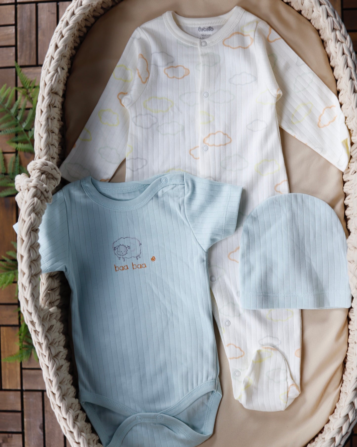 طقم أفرهول بيبي قطن ٣ قطع 🩵