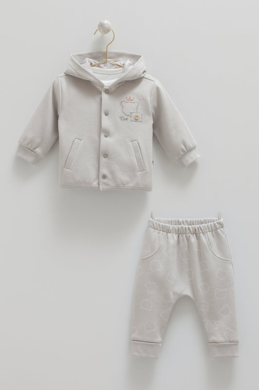 ترينينج ٣ قطع قطن ١٠٠٪‏ رمادي🧸