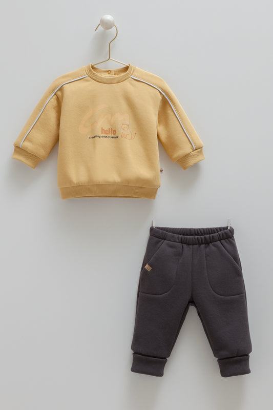 ترينينج قطن مبطن ١-١٢ شهر اصفر 🦁