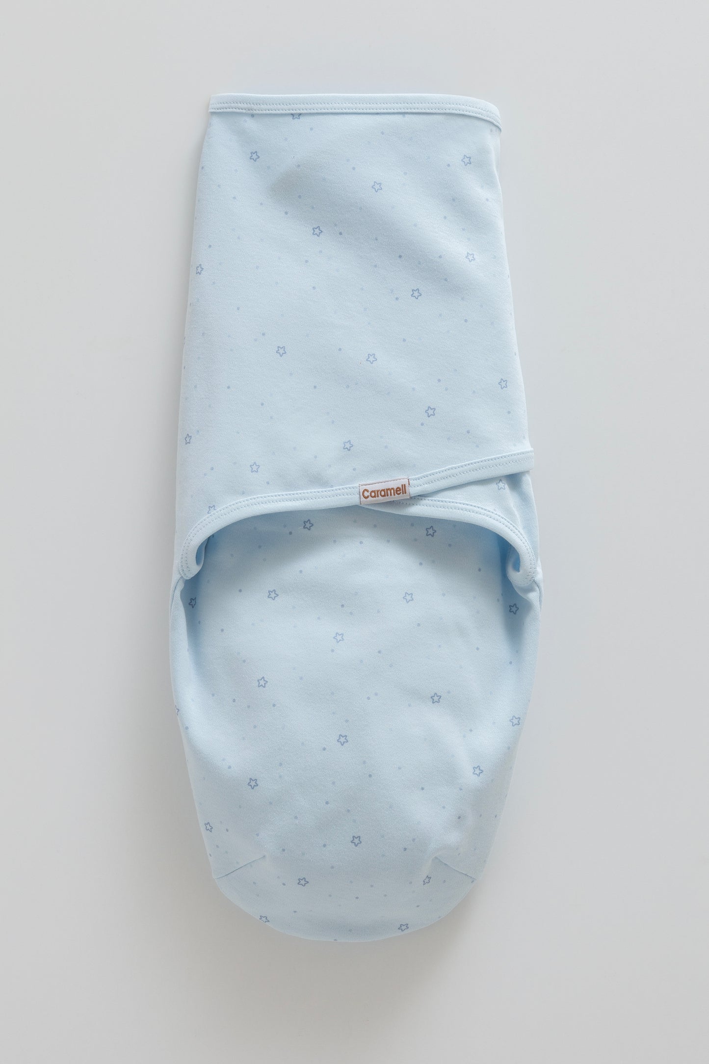 🍼 لفة مواليد قطنية – لون ازرق فاتح