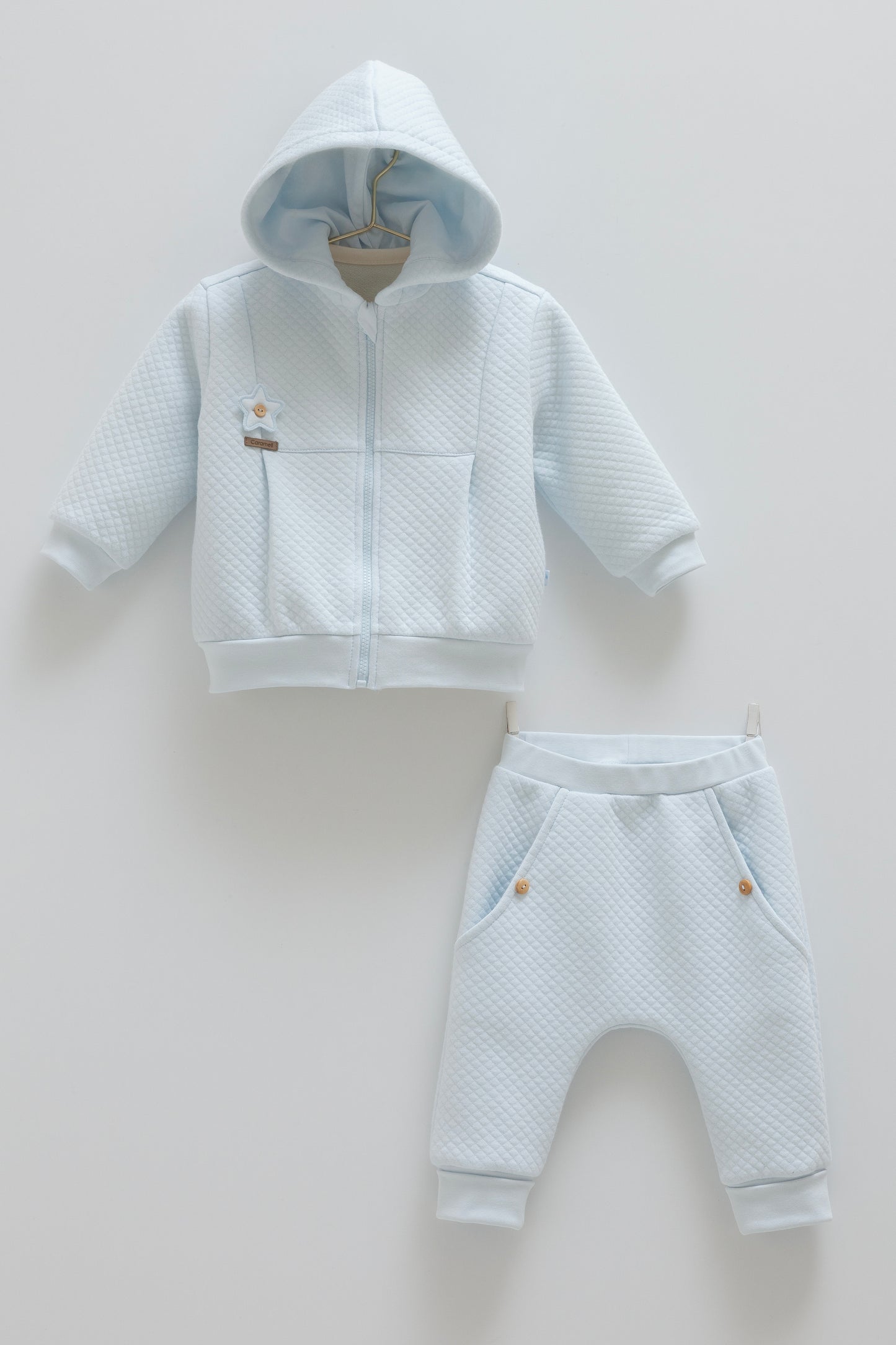 طقم ٣ قطع ٣-١٨ شهر ازرق⭐️