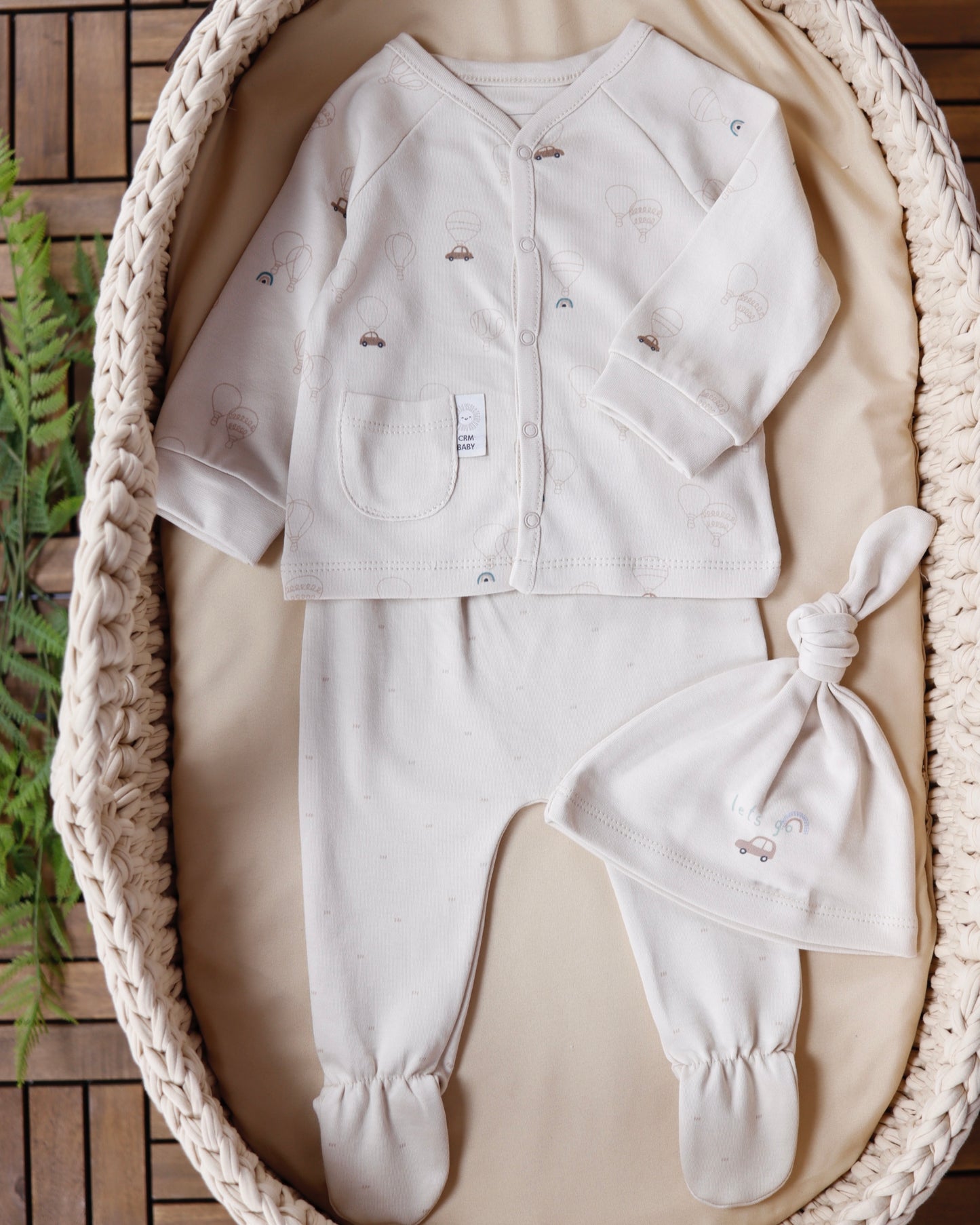 بجامة ٣ قطع قطن ١٠٠٪‏ ١-١٢ شهر